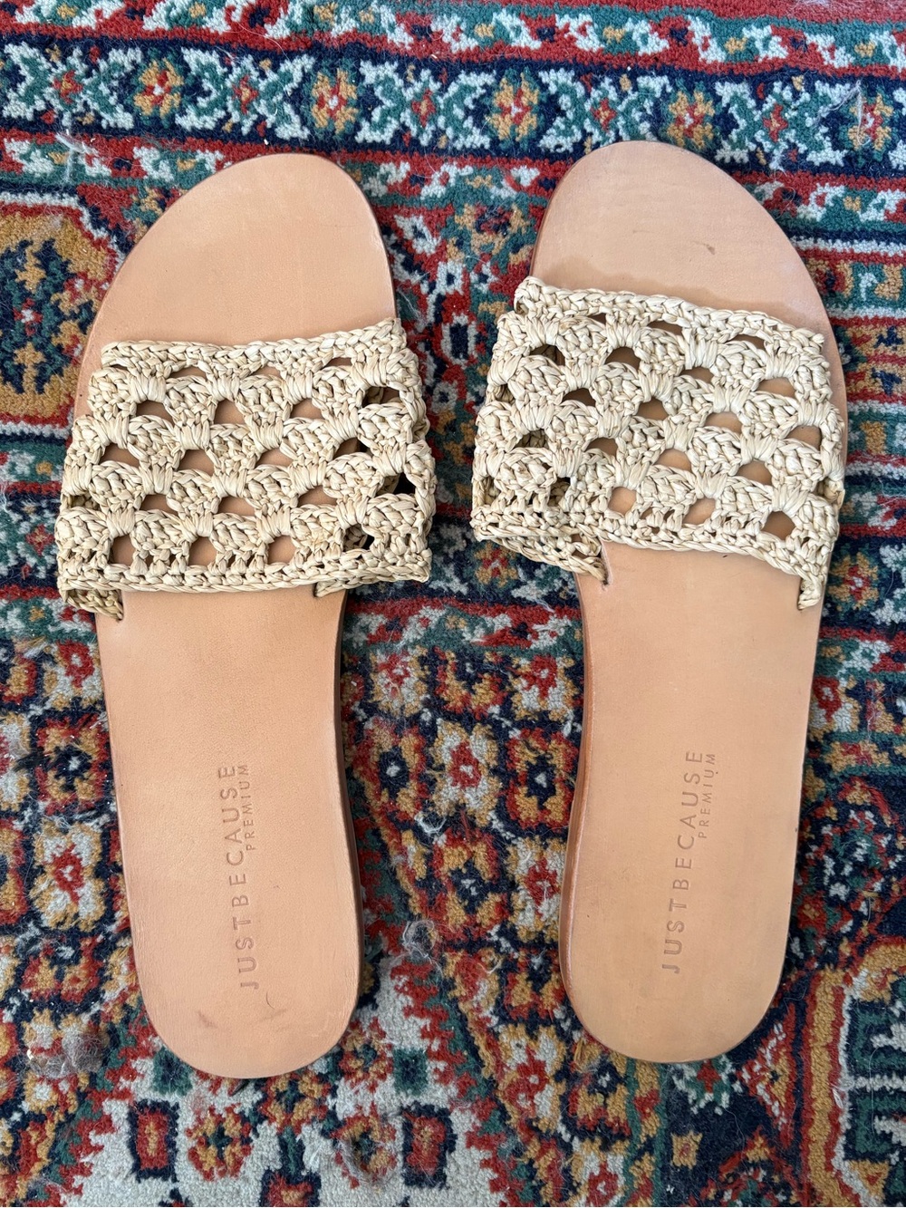 Just Because - Woven Crochet Slide Sandals